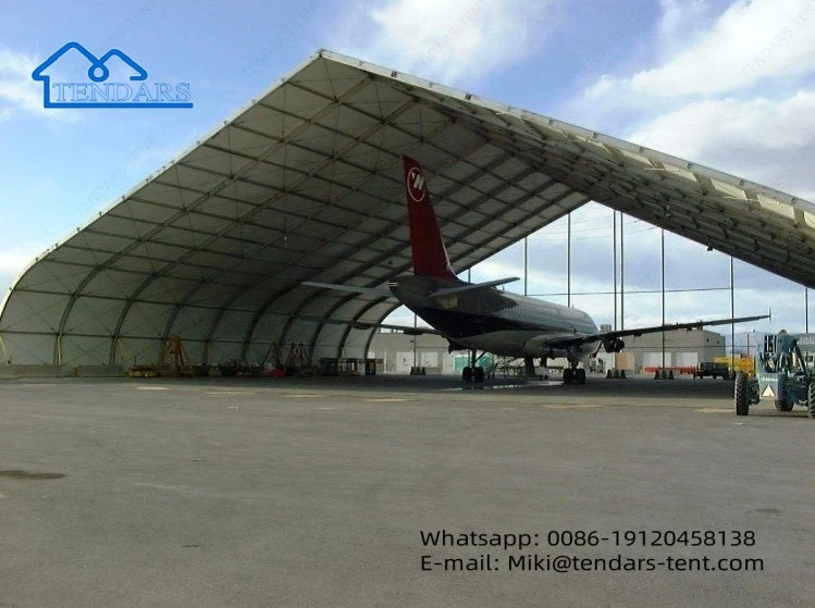 Curved Airplane Parking Tent